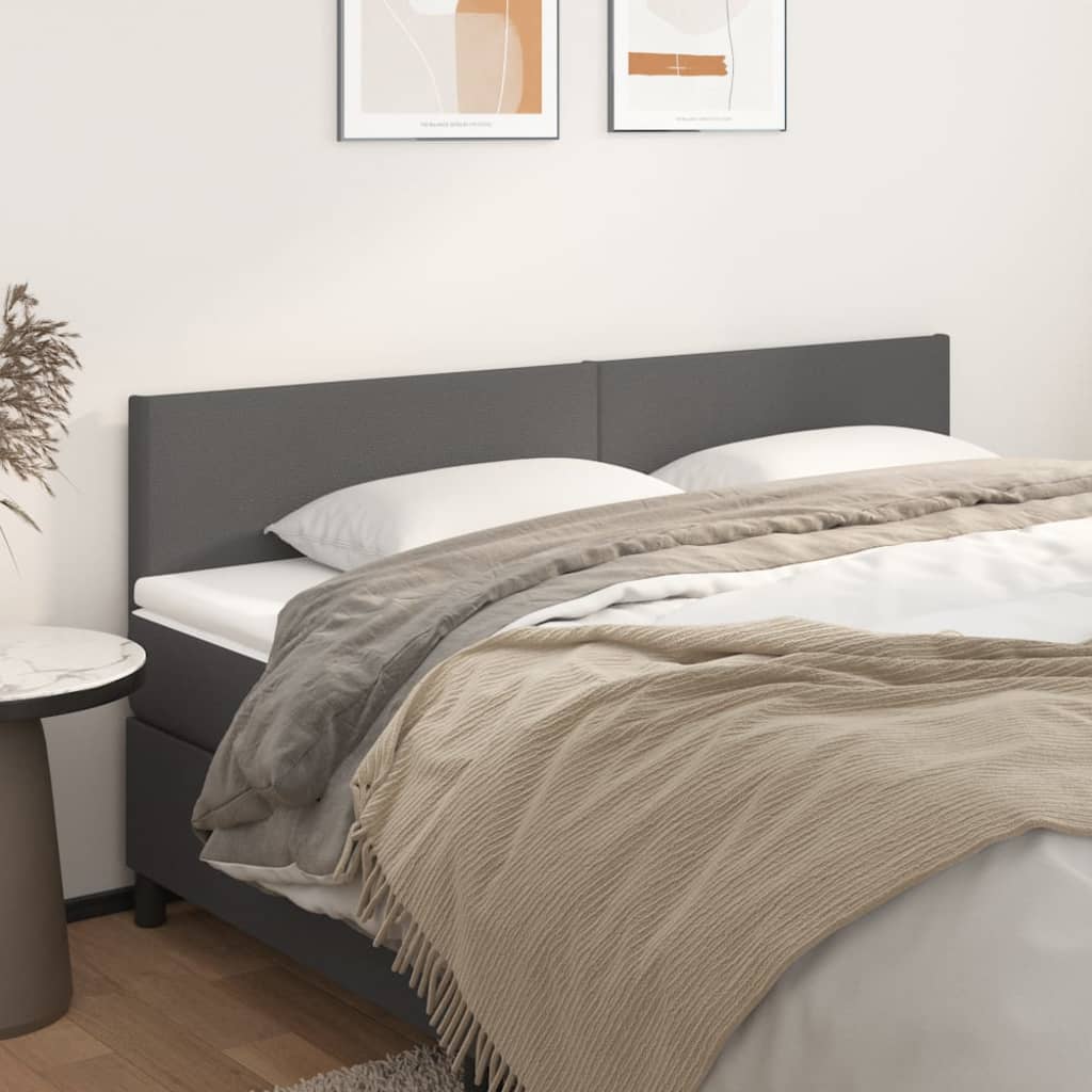Hoofdborden 2 St 00X5X78/88 Cm Kunstleer Grijs 200 cm Laag