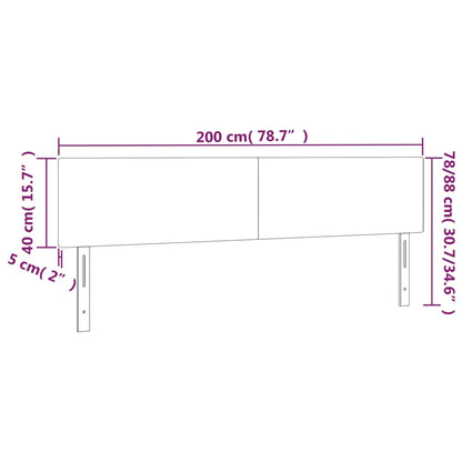 Hoofdborden 2 St 00X5X78/88 Cm Kunstleer Kleurig Cappuccino 200 cm Laag