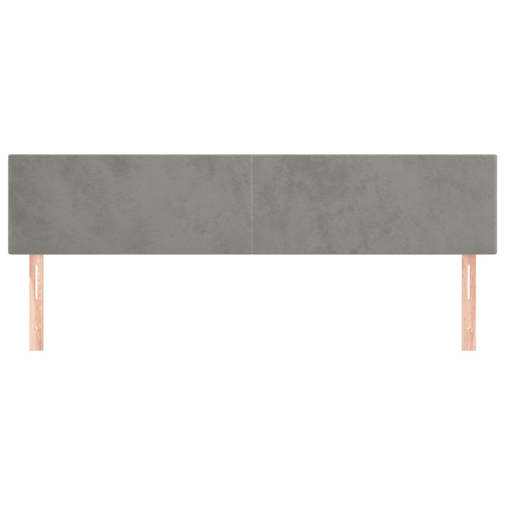 Hoofdborden 2 St 00 X 5 X 78/88 Cm Fluweel Lichtgrijs 200 cm Laag