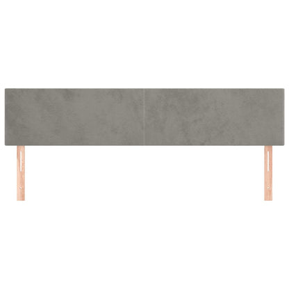 Hoofdborden 2 St 00 X 5 X 78/88 Cm Fluweel Lichtgrijs 200 cm Laag