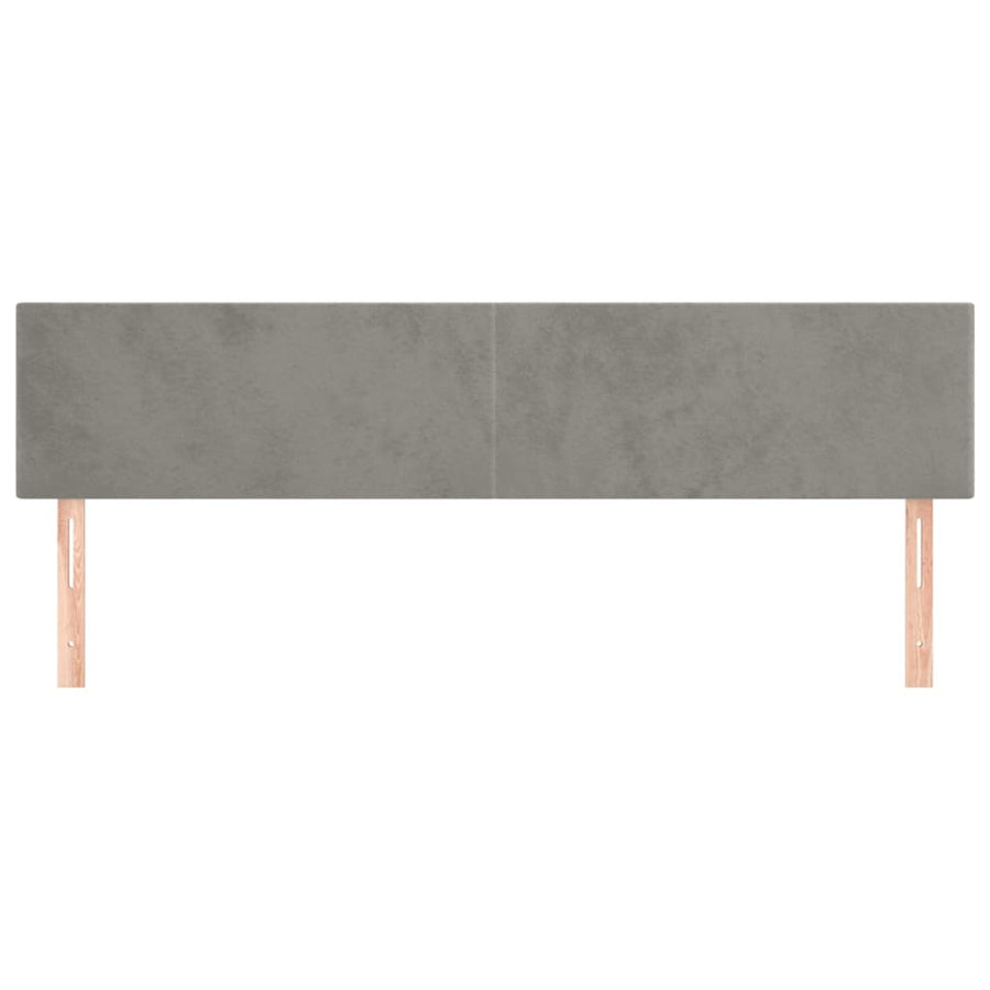 Hoofdborden 2 St 00 X 5 X 78/88 Cm Fluweel Lichtgrijs 200 cm Laag