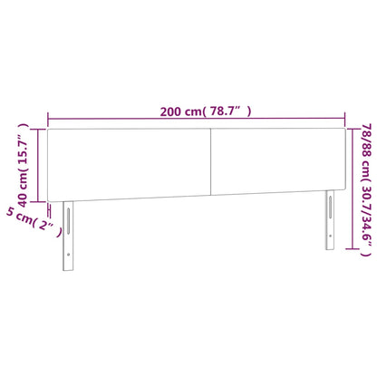 Hoofdborden 2 St 00X5X78/88 Cm Fluweel Donkergrijs 200 cm Laag