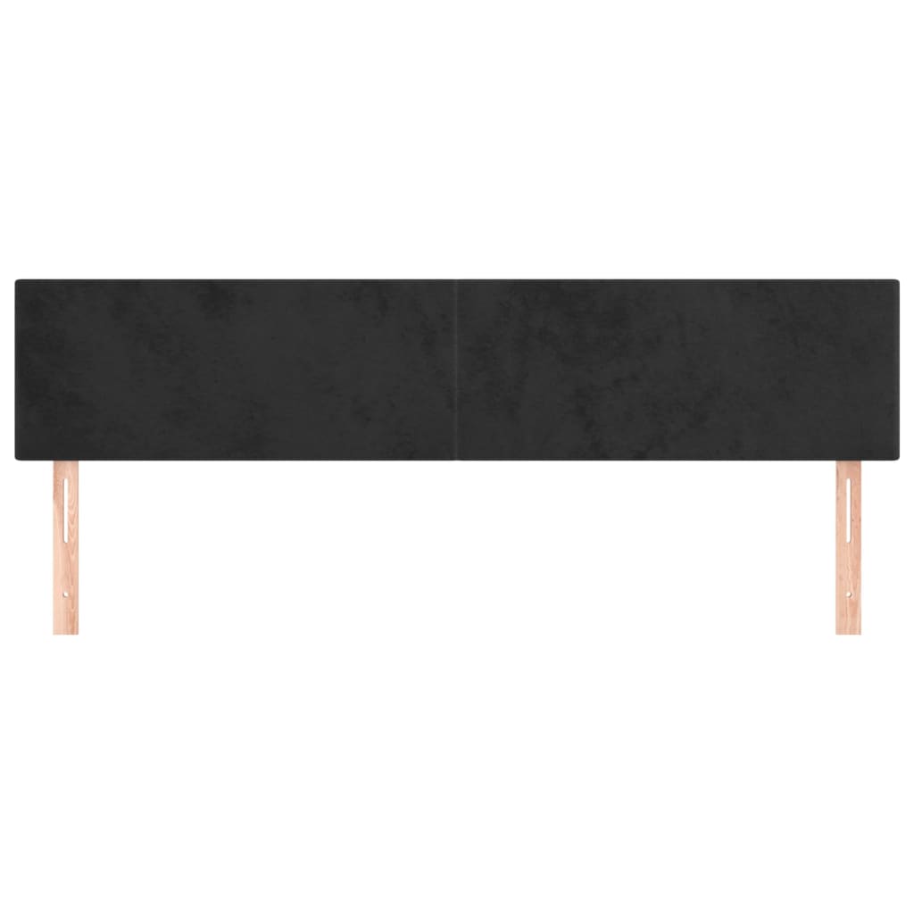 Hoofdborden 2 St 00X5X78/88 Cm Fluweel Zwart 200 cm Laag
