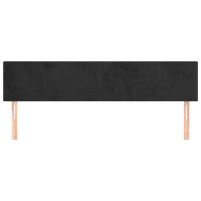 Hoofdborden 2 St 00X5X78/88 Cm Fluweel Zwart 200 cm Laag