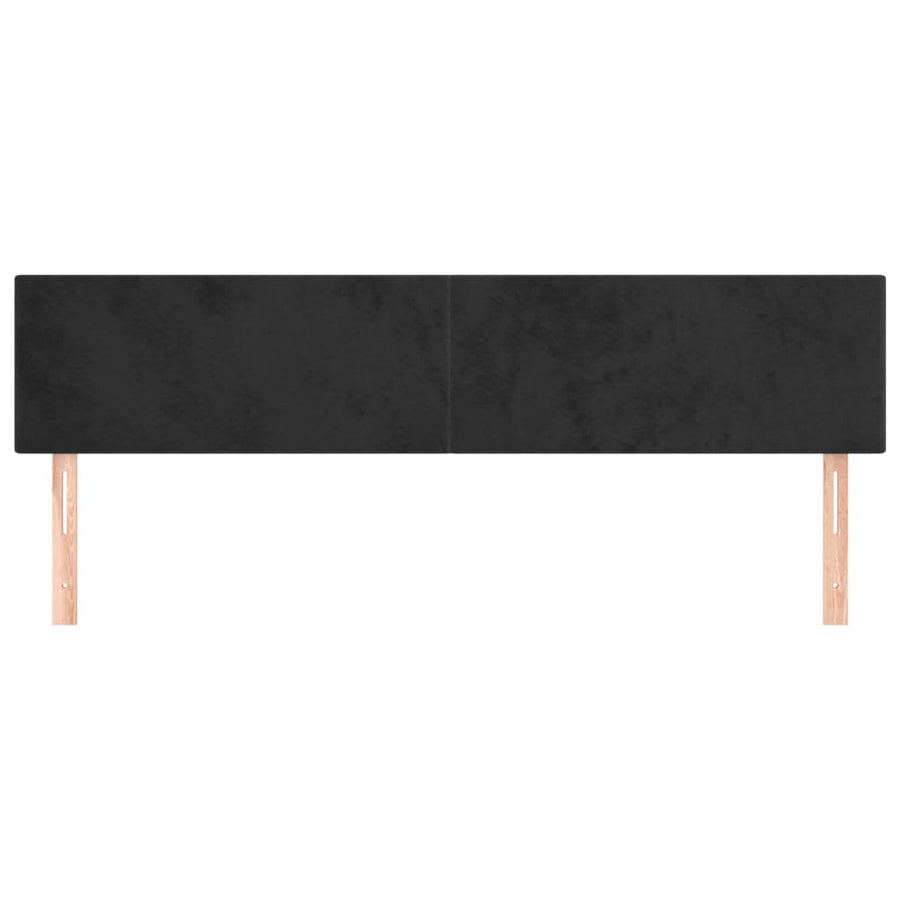 Hoofdborden 2 St 00X5X78/88 Cm Fluweel Zwart 200 cm Laag