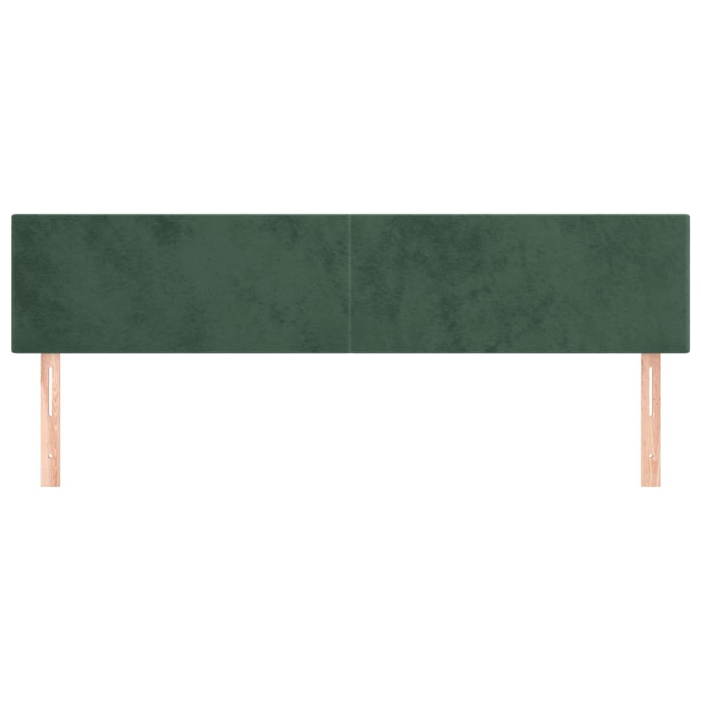 Hoofdborden 2 St 00X5X78/88 Cm Fluweel Donkergroen 200 cm Laag