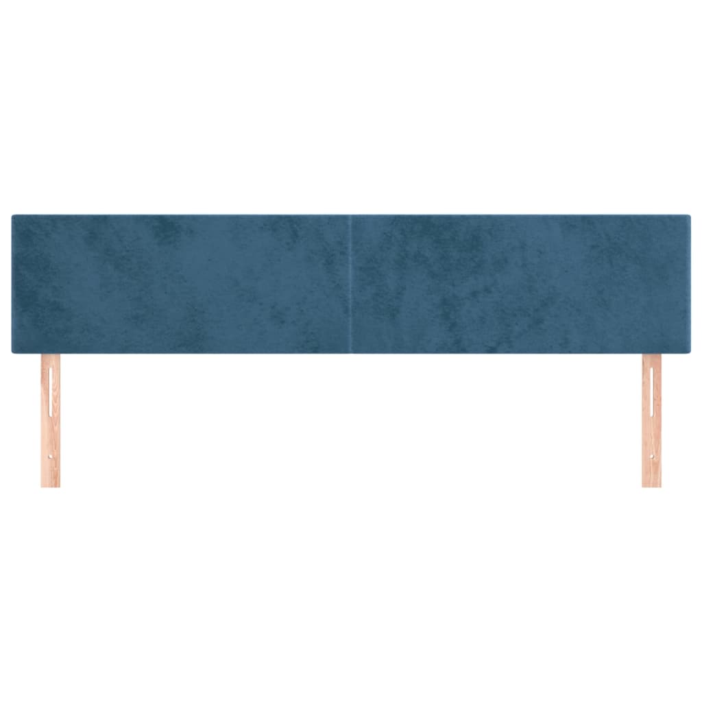 Hoofdborden 2 St 00X5X78/88 Cm Fluweel Donkerblauw 200 cm Laag