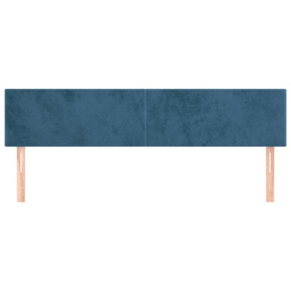 Hoofdborden 2 St 00X5X78/88 Cm Fluweel Donkerblauw 200 cm Laag