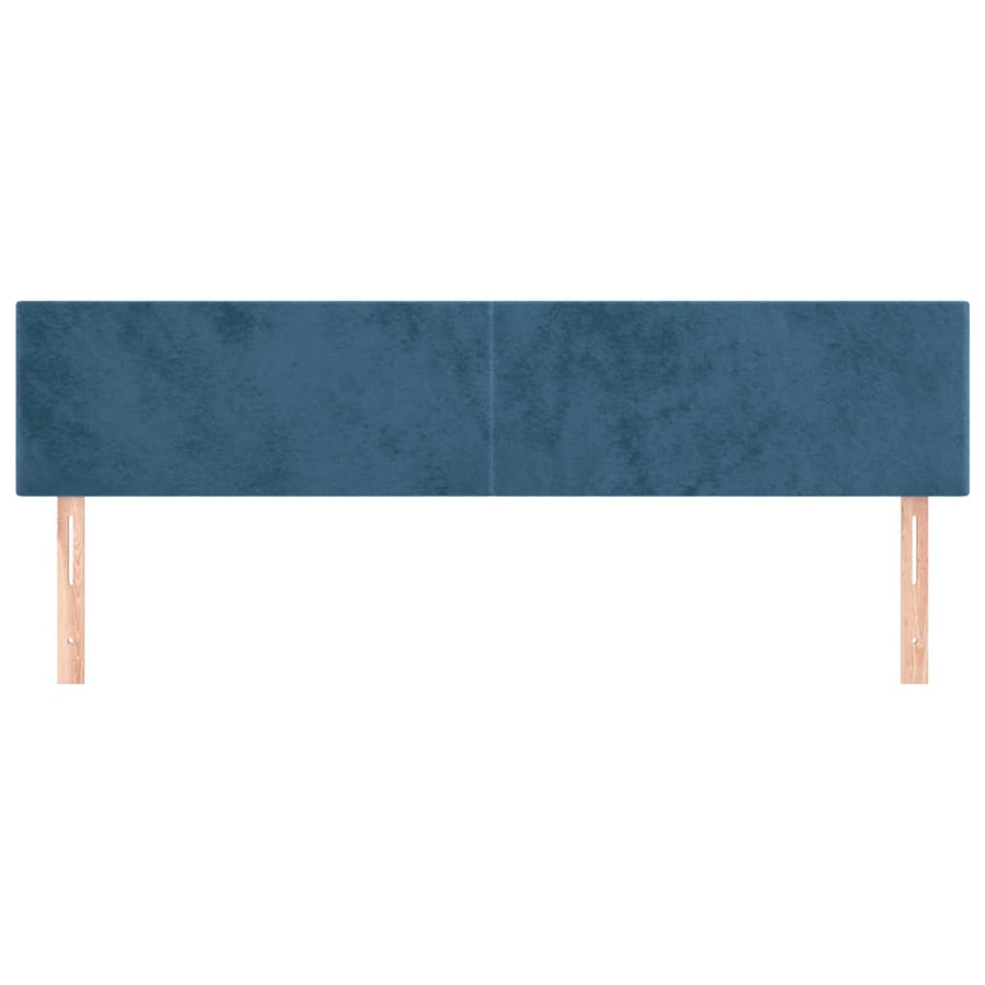 Hoofdborden 2 St 00X5X78/88 Cm Fluweel Donkerblauw 200 cm Laag