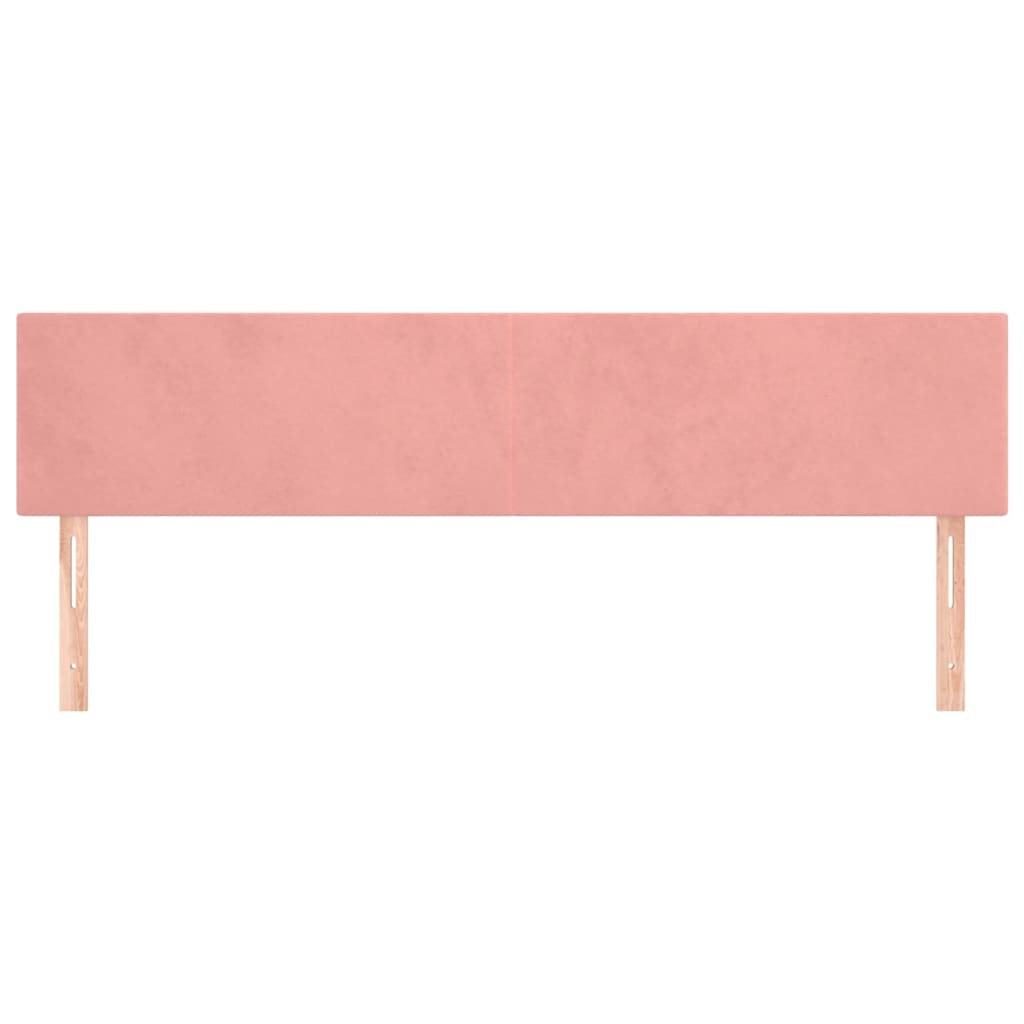 Hoofdborden 2 St 00X5X78/88 Cm Fluweel Roze 200 cm Laag