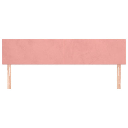 Hoofdborden 2 St 00X5X78/88 Cm Fluweel Roze 200 cm Laag