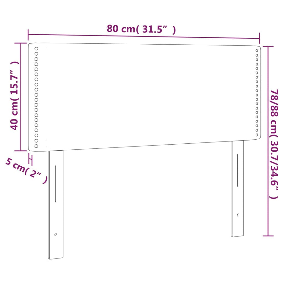 Hoofdbord 80x5x78/88 cm kunstleer zwart 1 80 cm Zwart
