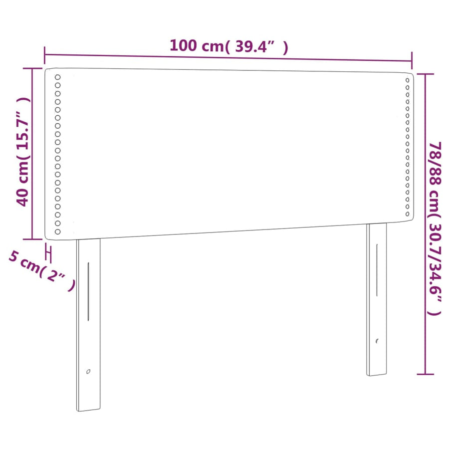Hoofdbord 100x5x78/88 cm stof donkerbruin 100 cm Laag