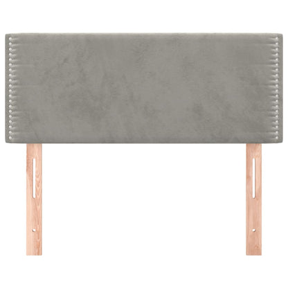 Hoofdbord 100x5x78/88 cm fluweel lichtgrijs 100 cm Laag