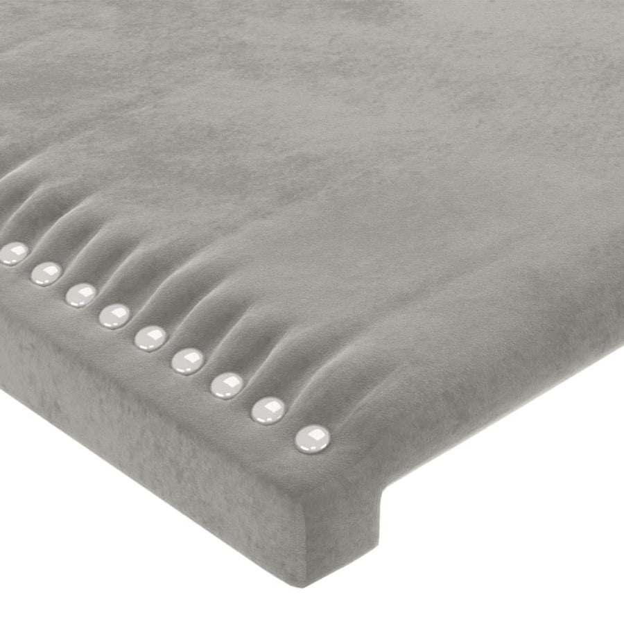 Hoofdbord 100x5x78/88 cm fluweel lichtgrijs 100 cm Laag