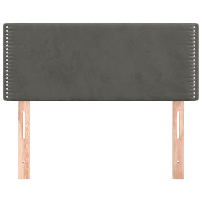 Hoofdbord 100x5x78/88 cm fluweel donkergrijs 100 cm Laag