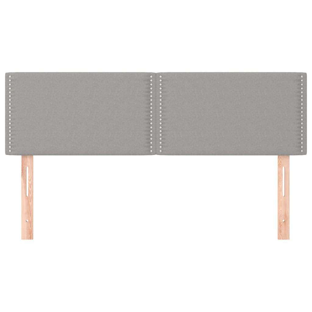 Hoofdborden 2 st 72x5x78/88 cm stof lichtgrijs 144 cm Laag