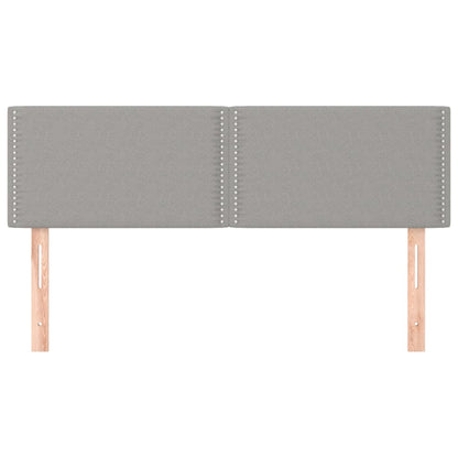 Hoofdborden 2 st 72x5x78/88 cm stof lichtgrijs 144 cm Laag