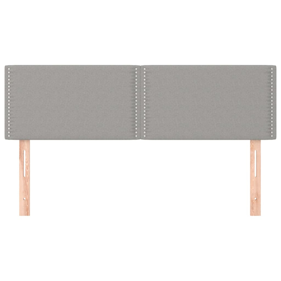 Hoofdborden 2 st 72x5x78/88 cm stof lichtgrijs 144 cm Laag