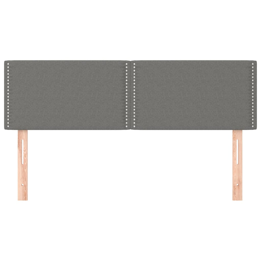 Hoofdborden 2 st 72x5x78/88 cm stof donkergrijs 144 cm Laag