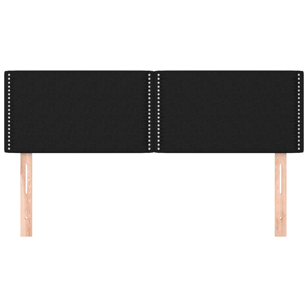 Hoofdborden 2 st 72x5x78/88 cm stof zwart 144 cm Laag