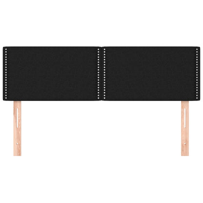 Hoofdborden 2 st 72x5x78/88 cm stof zwart 144 cm Laag
