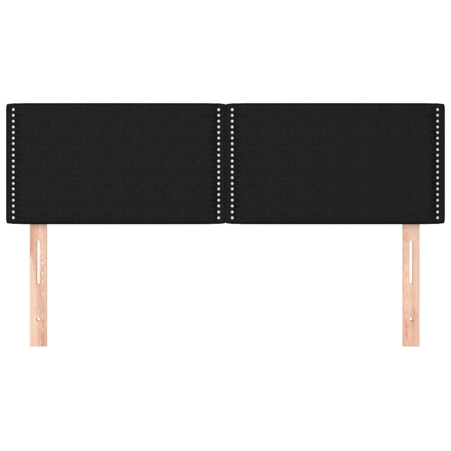 Hoofdborden 2 st 72x5x78/88 cm stof zwart 144 cm Laag