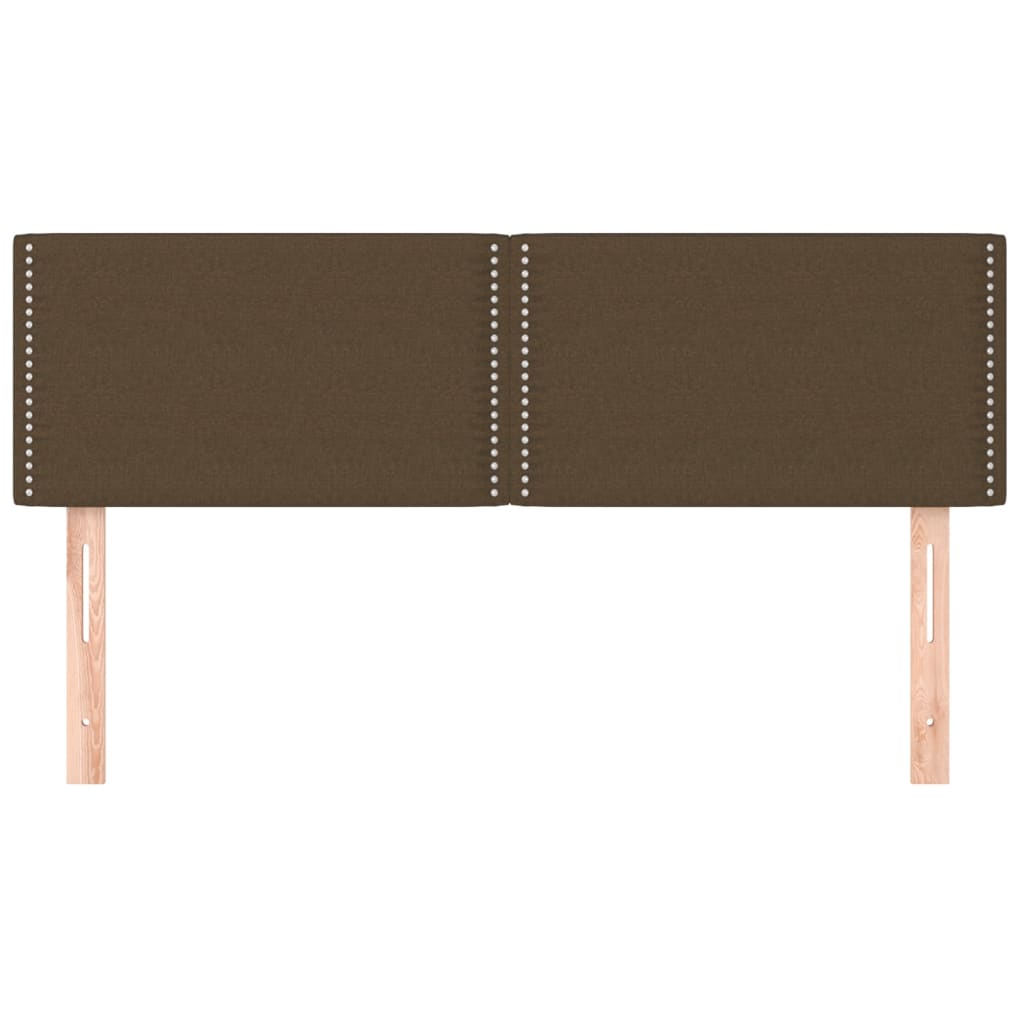 Hoofdborden 2 st 72x5x78/88 cm stof donkerbruin 144 cm Laag