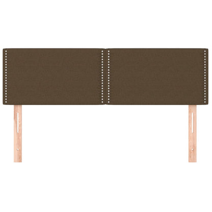 Hoofdborden 2 st 72x5x78/88 cm stof donkerbruin 144 cm Laag