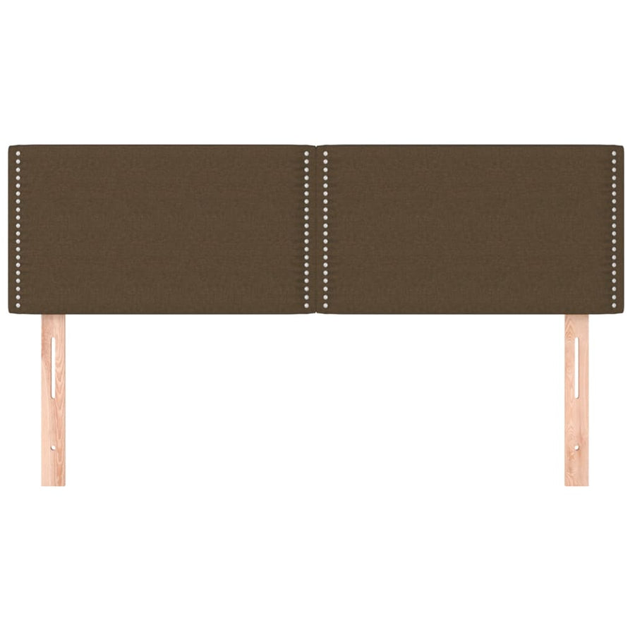 Hoofdborden 2 st 72x5x78/88 cm stof donkerbruin 144 cm Laag
