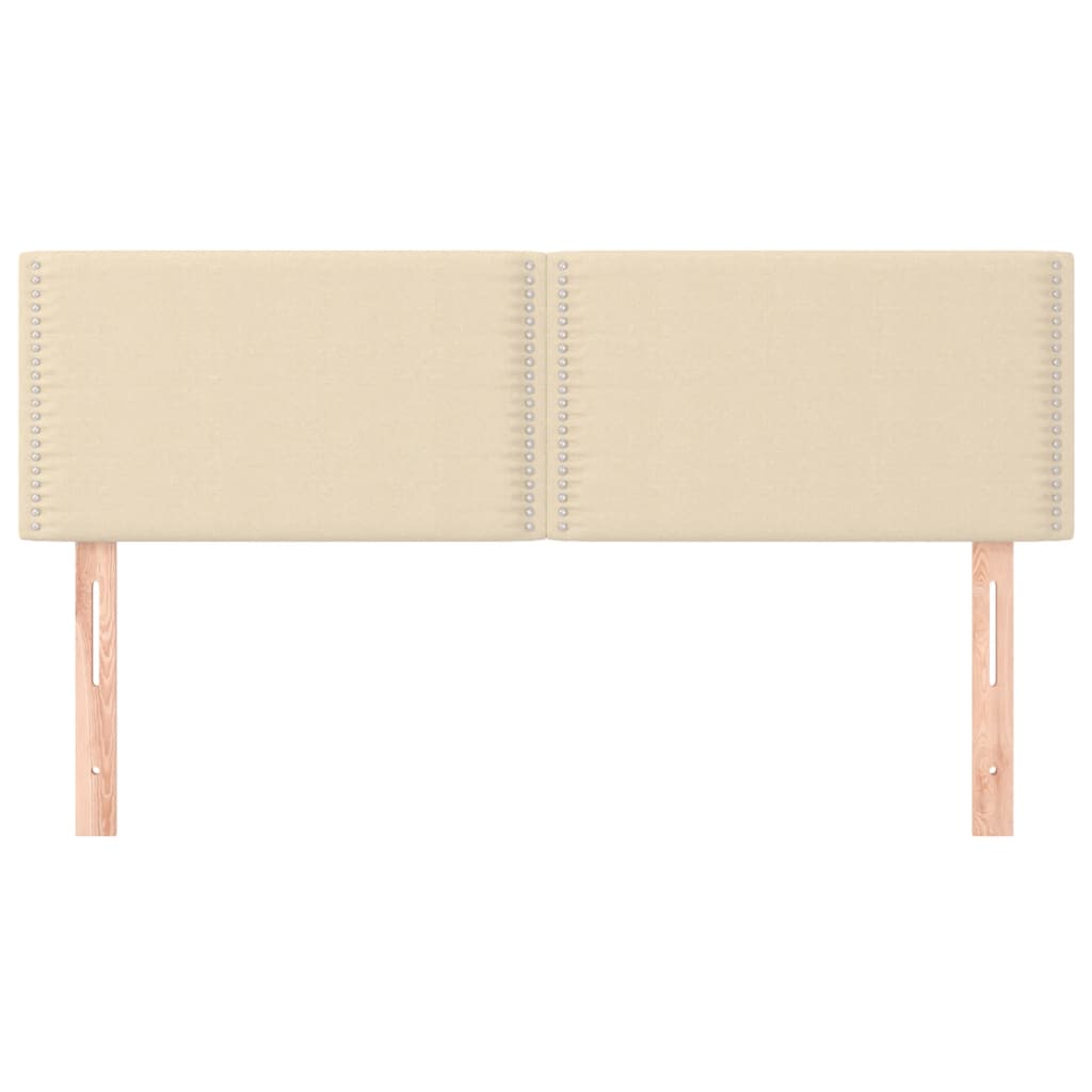 Hoofdborden 2 st 72x5x78/88 cm stof crèmekleurig 1 144 cm Crème