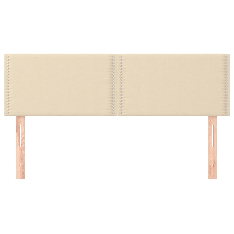 Hoofdborden 2 st 72x5x78/88 cm stof crèmekleurig 1 144 cm Crème
