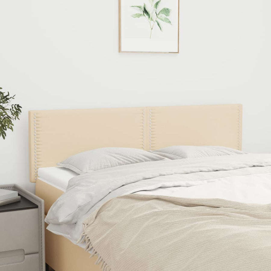 Hoofdborden 2 st 72x5x78/88 cm stof crèmekleurig 1 144 cm Crème