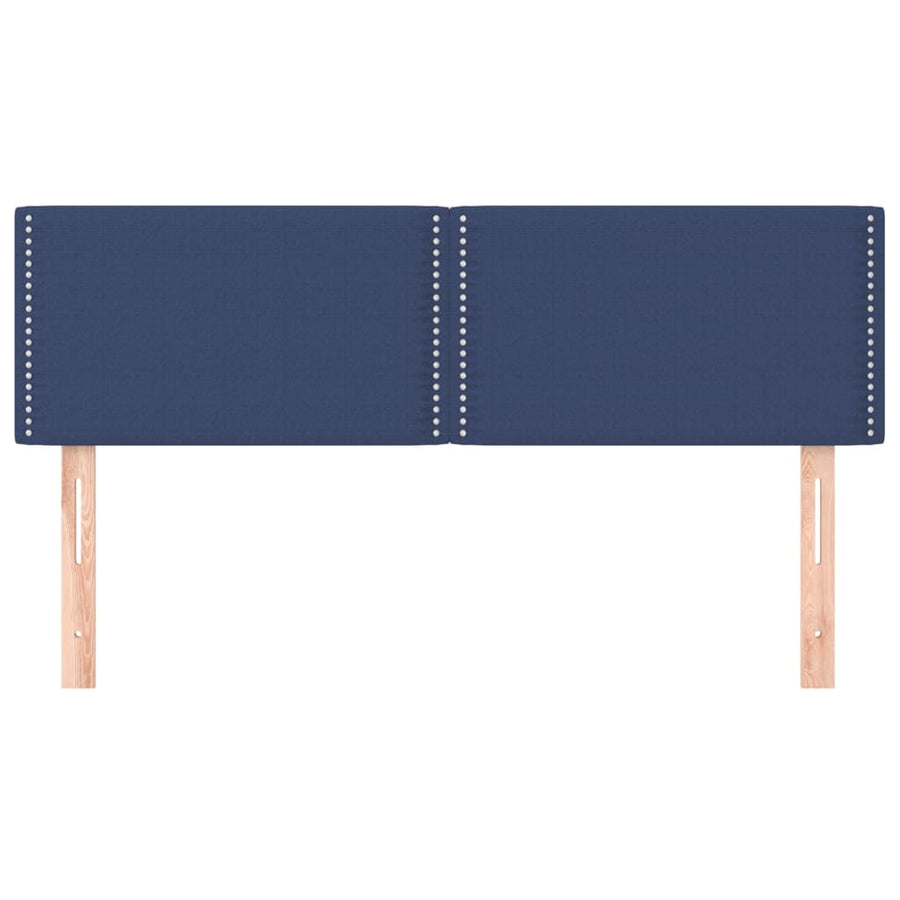 Hoofdborden 2 st 72x5x78/88 cm stof blauw 144 cm Laag