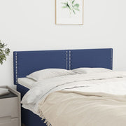 Hoofdborden 2 st 144x5x78/88 cm stof blauw