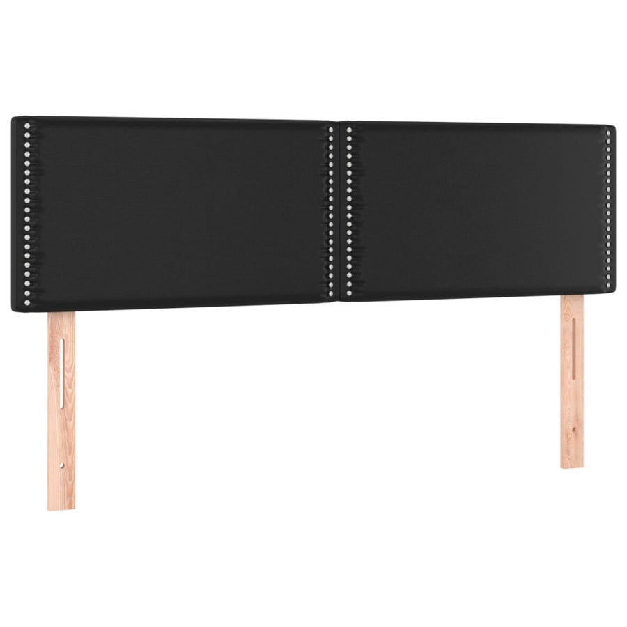 Hoofdbordem 2 st 72x5x78/88 cm kunstleer zwart 144 cm Laag