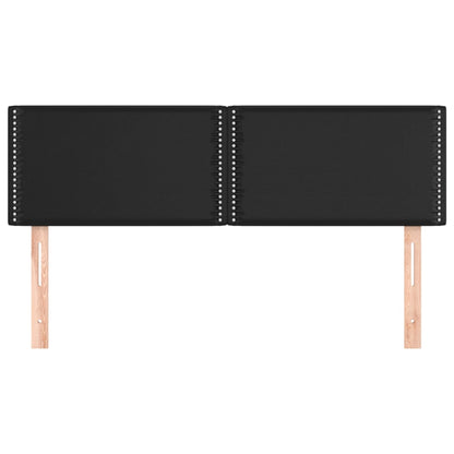 Hoofdbordem 2 st 72x5x78/88 cm kunstleer zwart 144 cm Laag