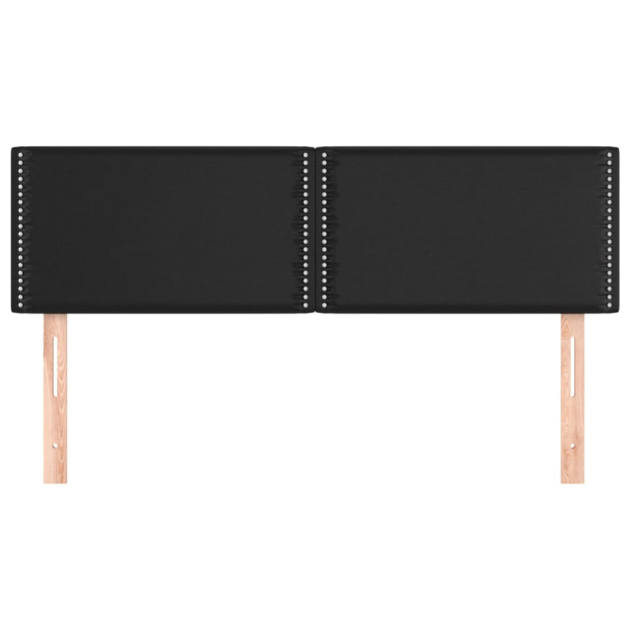 Hoofdbordem 2 st 72x5x78/88 cm kunstleer zwart 144 cm Laag