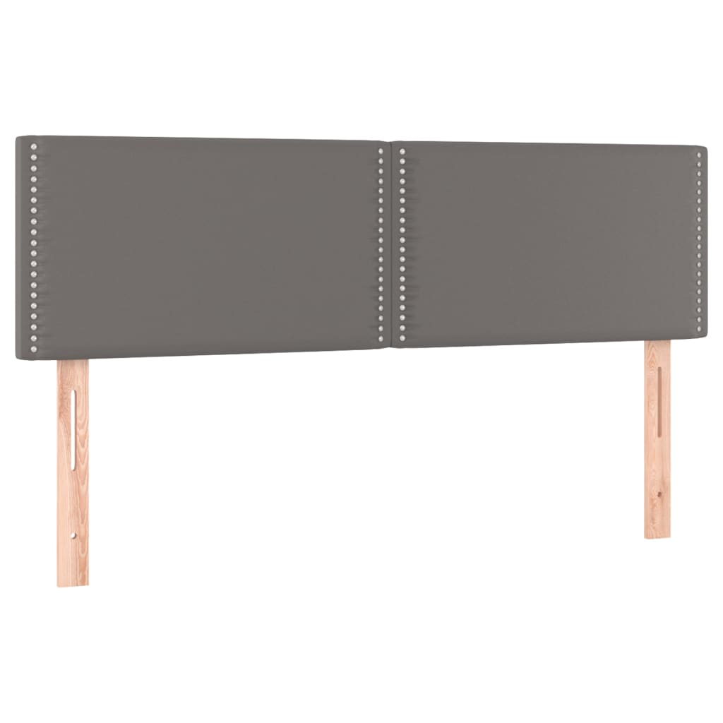 Hoofdborden 2 st 72x5x78/88 cm kunstleer grijs 1 144 cm Grijs