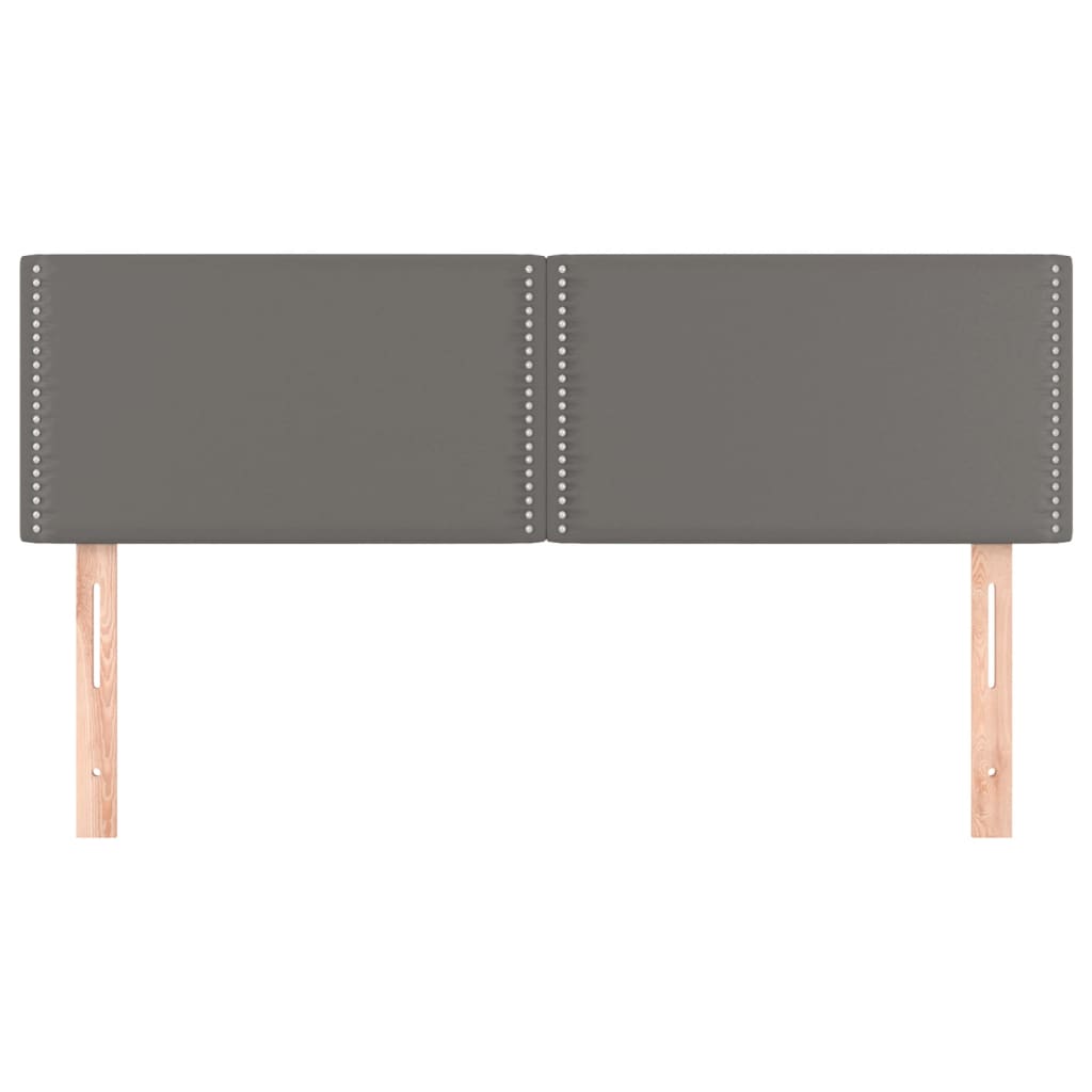 Hoofdborden 2 st 72x5x78/88 cm kunstleer grijs 1 144 cm Grijs