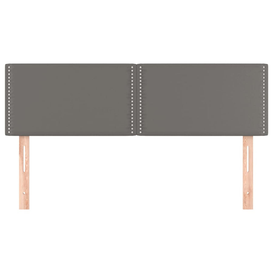 Hoofdborden 2 st 72x5x78/88 cm kunstleer grijs 1 144 cm Grijs