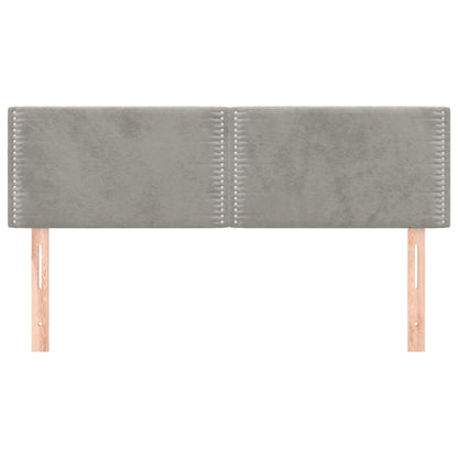 Hoofdborden 2 st 72x5x78/88 cm fluweel lichtgrijs 144 cm Laag
