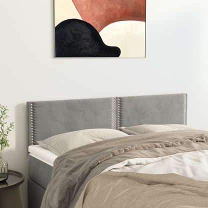 Hoofdborden 2 St 80X5X78/88 Cm Fluweel Lichtgrijs