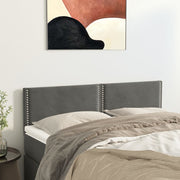 Hoofdborden 2 st 144x5x78/88 cm fluweel donkergrijs