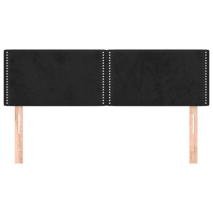 Hoofdborden 2 st 72x5x78/88 cm fluweel zwart 1 144 cm Zwart