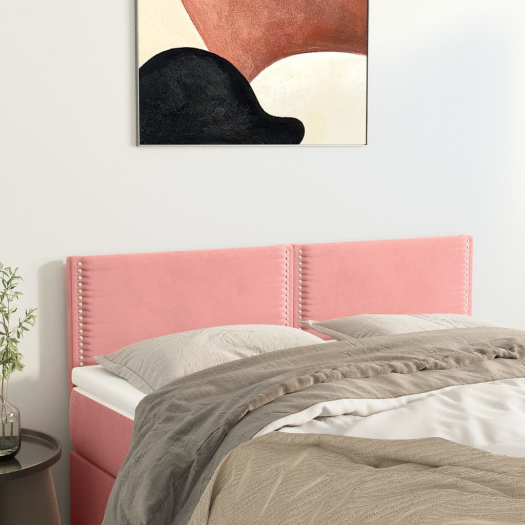 Hoofdborden 2 St 80X5X78/88 Cm Fluweel Lichtgrijs