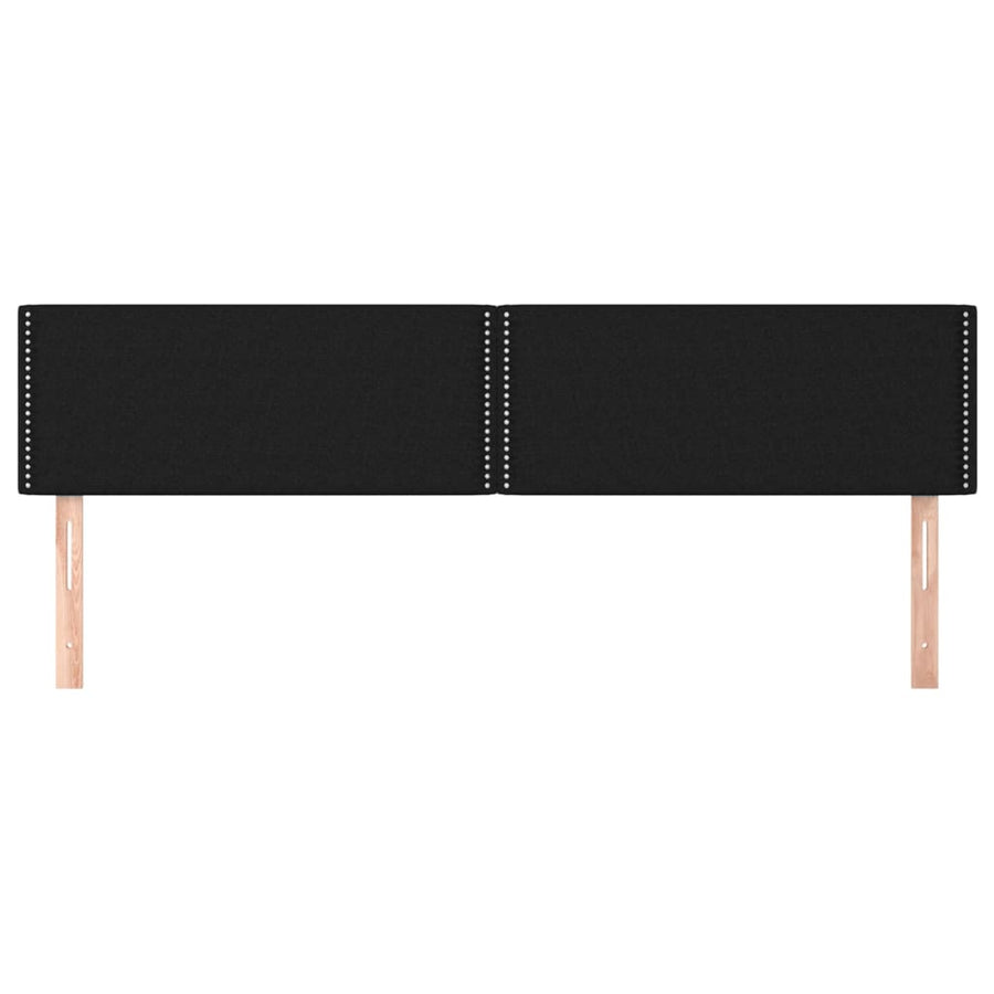 Hoofdborden 2 st 80x5x78/88 cm stof zwart 160 cm Laag