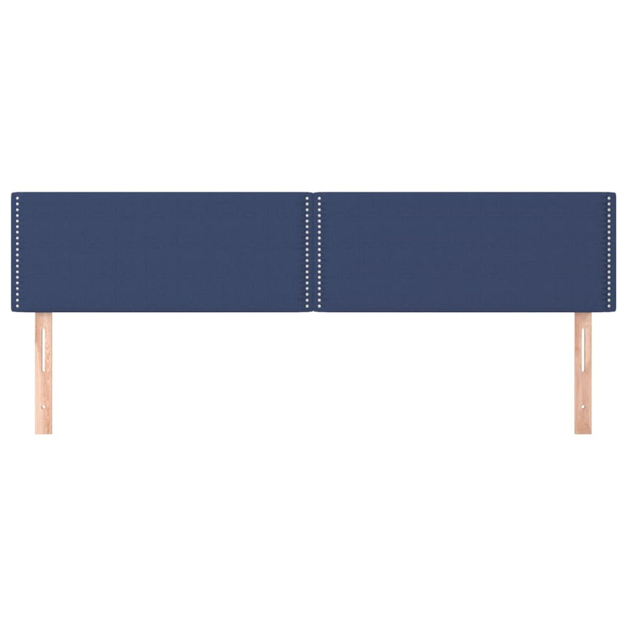 Hoofdborden 2 st 80x5x78/88 cm stof blauw 160 cm Laag