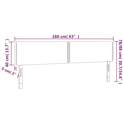 Hoofdborden 2 st 80x5x78/88 cm stof blauw 160 cm Laag