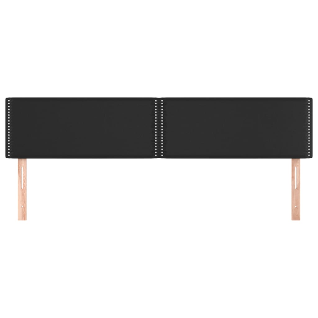 Hoofdborden 2 st 80x5x78/88 cm kunstleer zwart 160 cm Laag